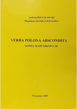 Verba Polona abscondita sonda słownikowa Tom 3