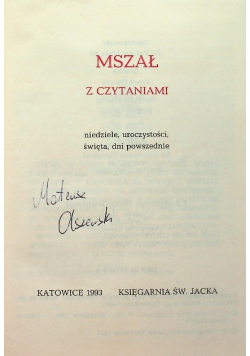 Mszał z czytaniami