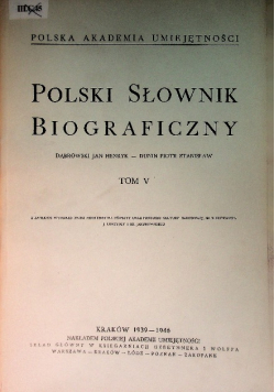 Polski słownik Biograficzny Tom V