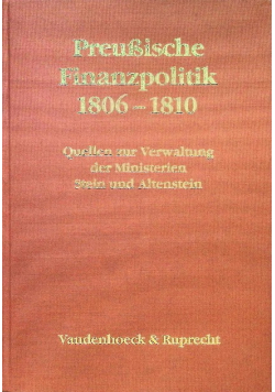Preußische Finanzpolitik 1806 - 1810
