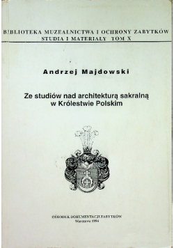 Ze studiów nad architekturą sakralną w Królestwie Polskim