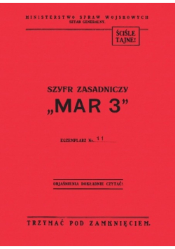 Szyfr zasadniczy MAR 3 Nr 11