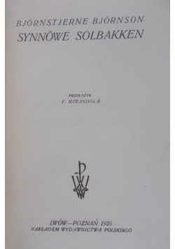 Synnowe Solbakken 1925 r.