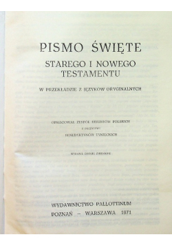 Pismo święte Starego i Nowego Testamentu