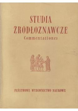 Studia źródłoznawcze Commentationes Tom IV