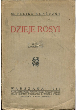 Dzieje Rosyi Tom 1 1917 r.