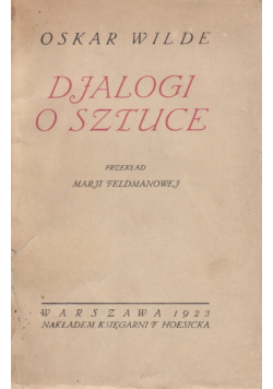 Djalogi o sztuce, 1923 r.
