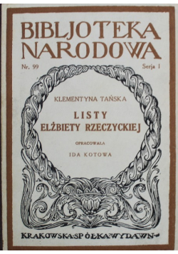 Listy Elżbiety Rzeczyckiej, 1927r