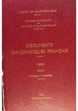 Documents Diplomatiques Francais tome II, 1958