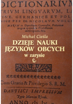 Dzieje nauki języków obcych w zarysie