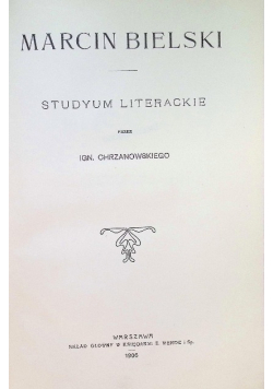 Marcin Bielki Studyum literackie 1906 r.