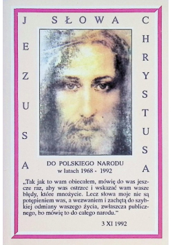 Słowa Jezusa Chrystusa do polskiego narodu