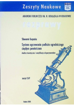 System ogrzewania podłoża ogrodniczego ciepłym powietrzem Zeszyt 269