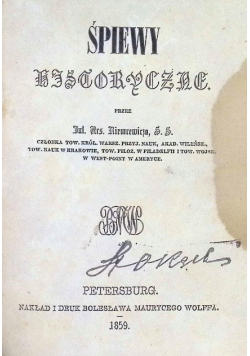 Śpiewy Historyczne 1859 r.
