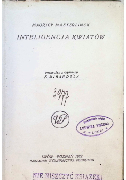 Inteligencja kwiatów 1922 r.