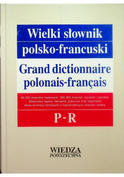 Wielki słownik polsko francuski Tom III P-R