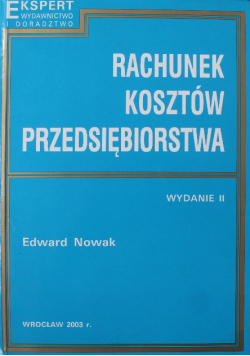 Rachunek kosztów przedsiębiorstwa wydanie II