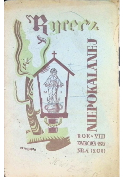 Rycerz Niepokalanej Nr 4 / 39 1939 r.