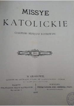 Missye katolickie. Czasopismo miesięczne ilustrowane, 1885 r.