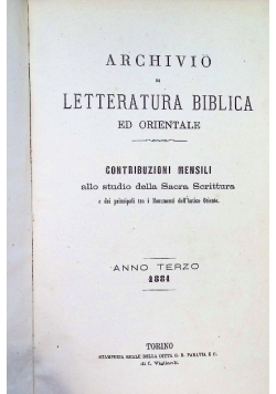 letteratura biblica ed orientale 1881 r.