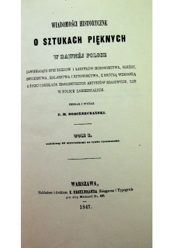 Wiadomości historyczne o sztukach pięknych Tom I