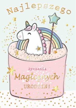 Karnet A5 Urodziny - Jednorożec