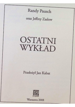 Ostatni wykład