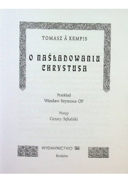 O naśladowaniu Chrystusa