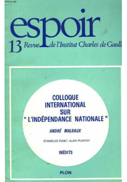Espoir 13 revue de l'institut Charles de Gaulle