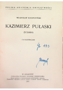 Kazimierz Pułaski życiorys 1931 r.