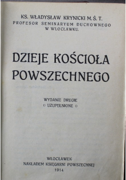 Dzieje kościoła powszechnego 1914 r.