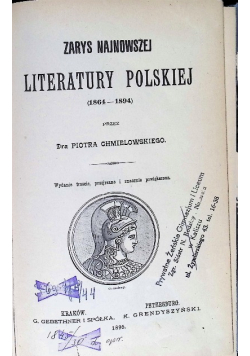 Zarys najnowszej literatury Polskiej 1895 r.