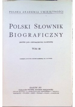 Polski Słownik Biograficzny Tom III 1937 r.