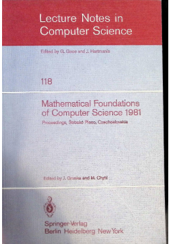 Mathematical Foundations of Computer Science 1981