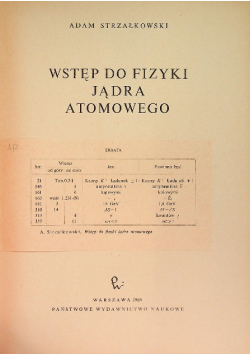 Wstęp do fizyki jądra atomowego