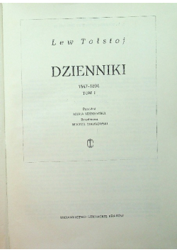 Tołstoj Dzienniki Tom I
