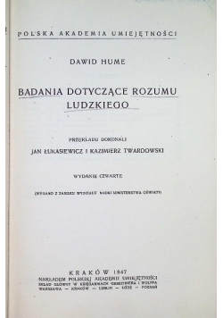 Badania dotyczące rozumu ludzkiego 1947 r.