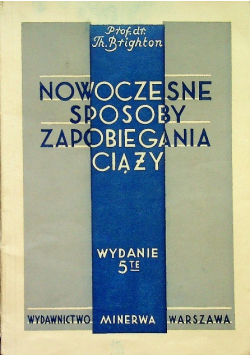 Nowoczesne sposoby zapobiegania ciąży 1936 r.
