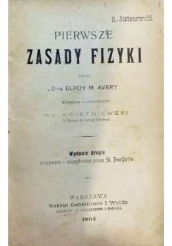 Pierwsze zasady fizyki 1904 r.