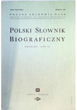 Polski słownik biograficzny tom XXXVIII