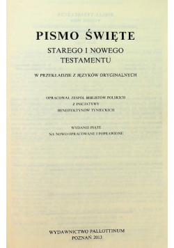Pismo Święte Starego i Nowego Testamentu