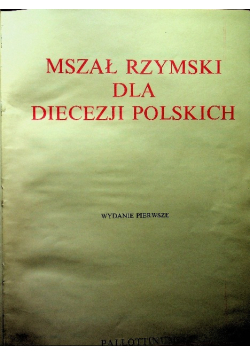 Mszał Rzymski dla diecezji polskich