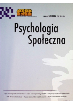 Psychologia społeczna Nr 1 / 06