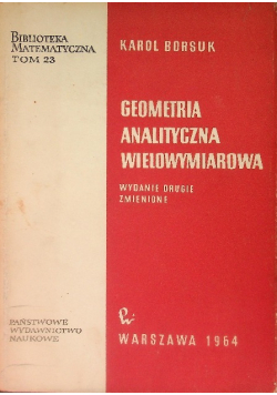 Geometria analityczna wielowymiarowa Tom 23