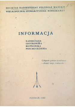 Informacja radiestezja geotronika biotronika psychotronika