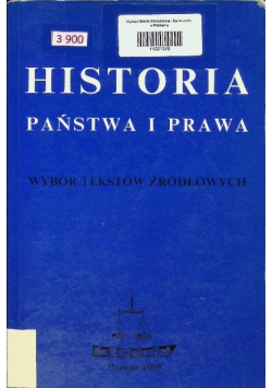 Historia państwa i prawa wybór tekstów źródłowych