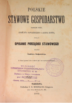 Polskie stawowe gospodarstwo 1860r.