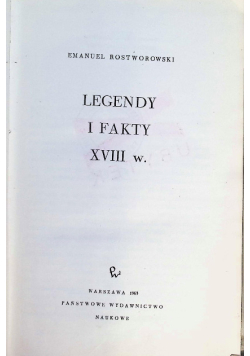 Legendy i fakty XVIII w.