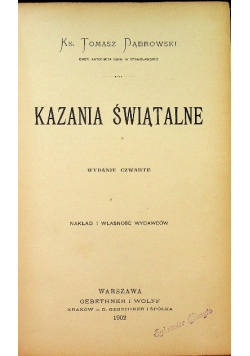 Kazania świątalne, 1902 r.