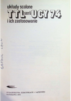 Układy scalone TTL serii UCY74 i ich zastosowanie